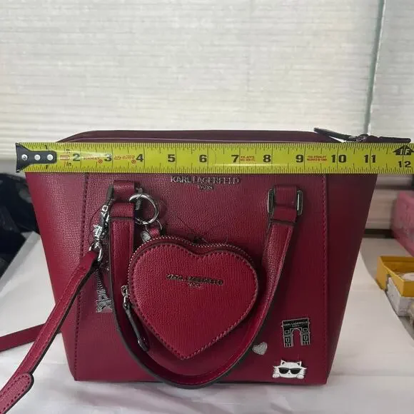 Karl lagerfeld burgundy crossbody bag - Picture 7 of 8